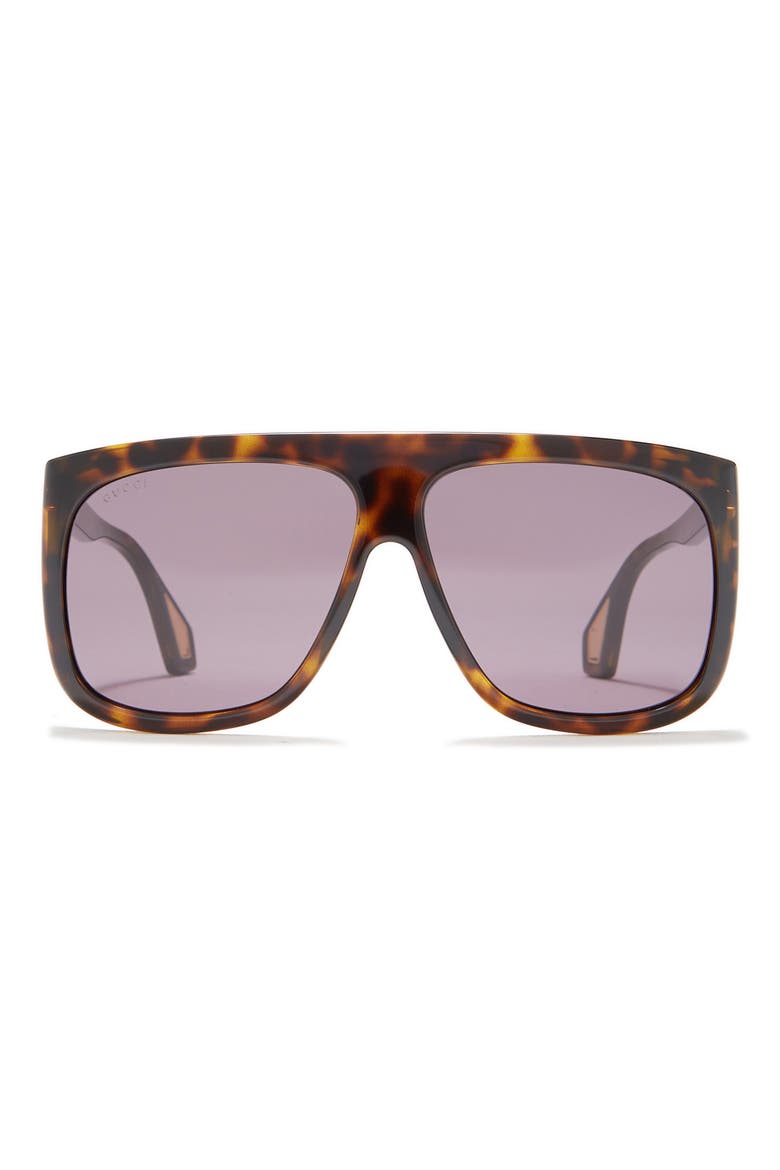 62mm Shield Aviator Sunglasses, Main, color, HAVANA HAVANA GREY/ GRY