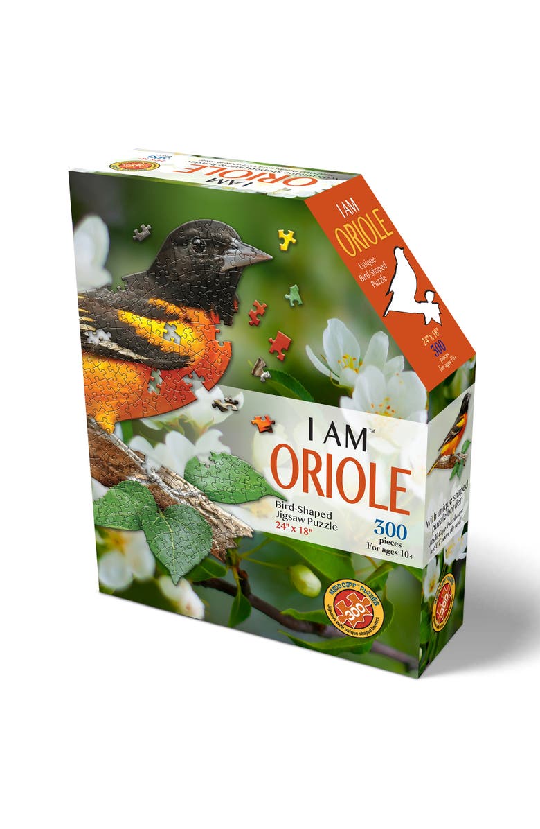 Madd Capp I Am Oriole 300 Piece Bird Shaped Jigsaw Puzzle, Alternate, color, Multicolored