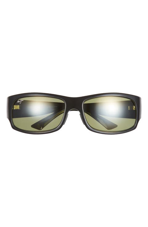 61mm Polarized Oval Shield Sunglasses