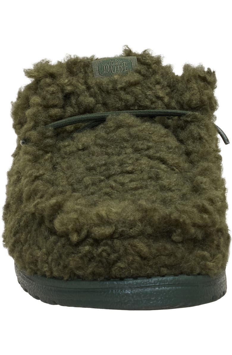 Hey Dude Wally Faux Shearling Slipper, Alternate, color, Moss