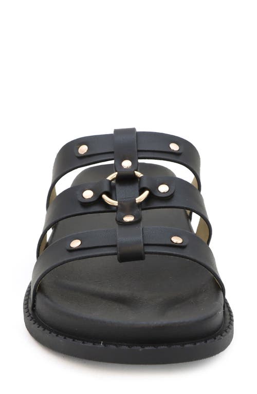 Yoki Nicole Stud Slide Sandal In Black