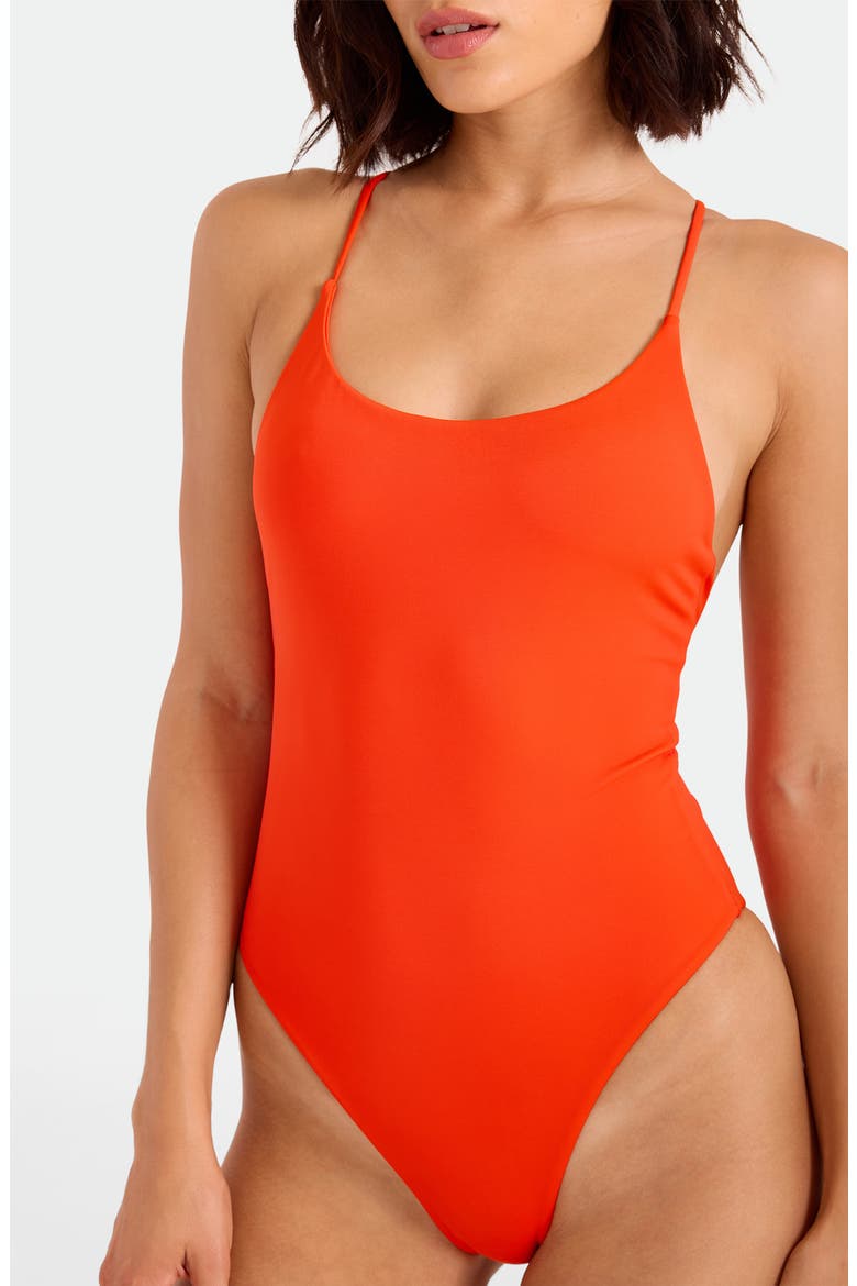 Simply Seamless Cross Back One-Piece Swimsuit, Alternate, color, PERSIMMON