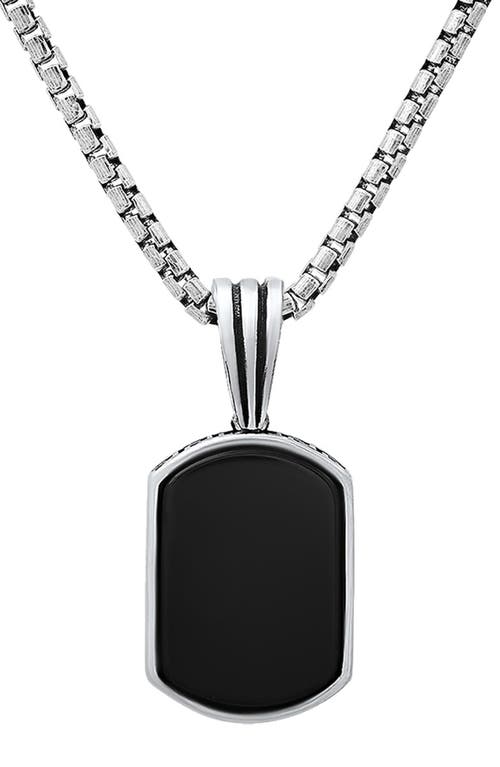 Hmy Jewelry Sterling Silver Pendant Necklace In Silver/black
