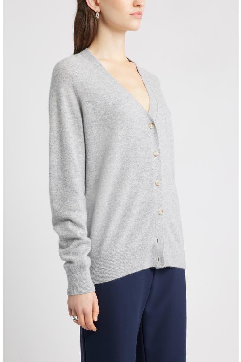 Cashmere V-Neck Cardigan, Alternate, color, GREY SILK HEATHER