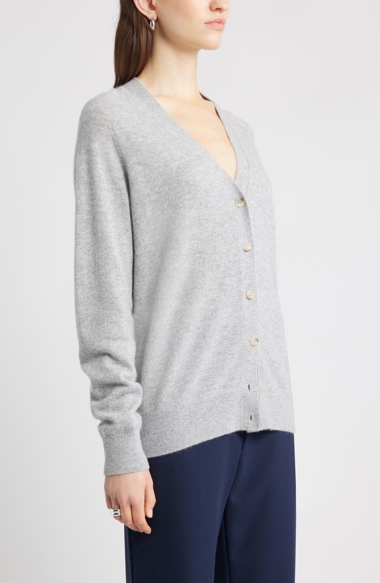 Nordstrom Cashmere V-Neck Cardigan, Alternate, color, Grey Silk Heather