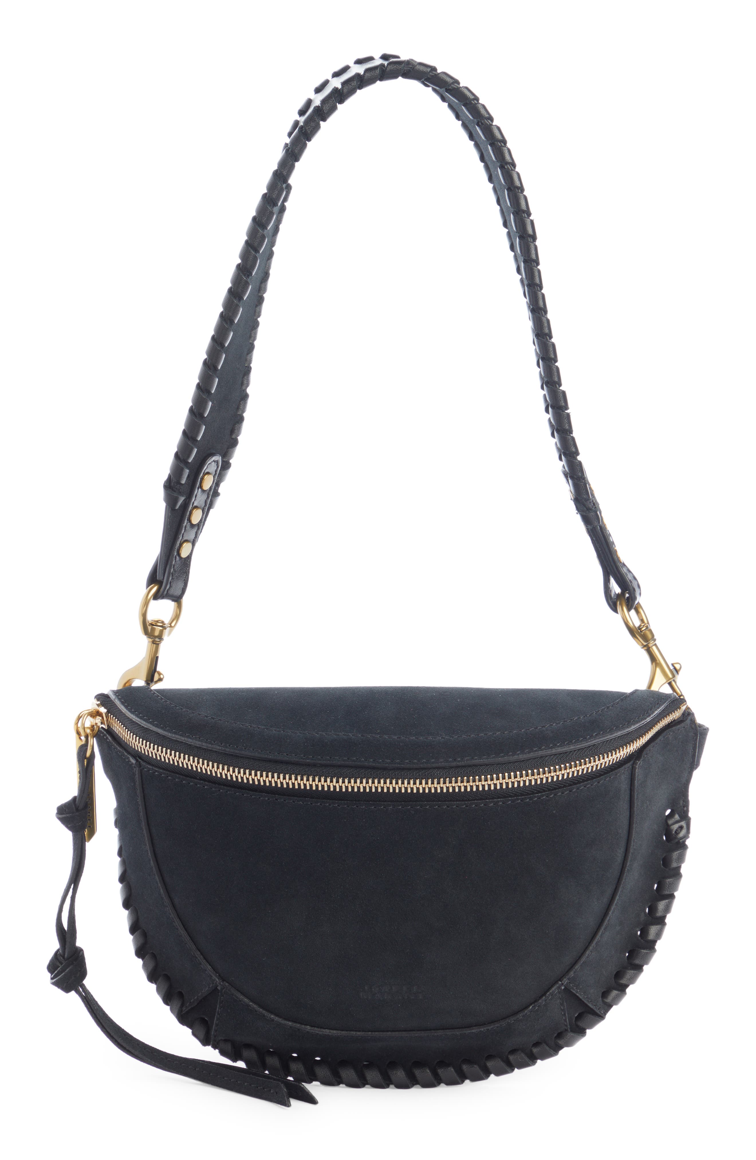 Skano Suede Belt Bag, Alternate, color, BLACK