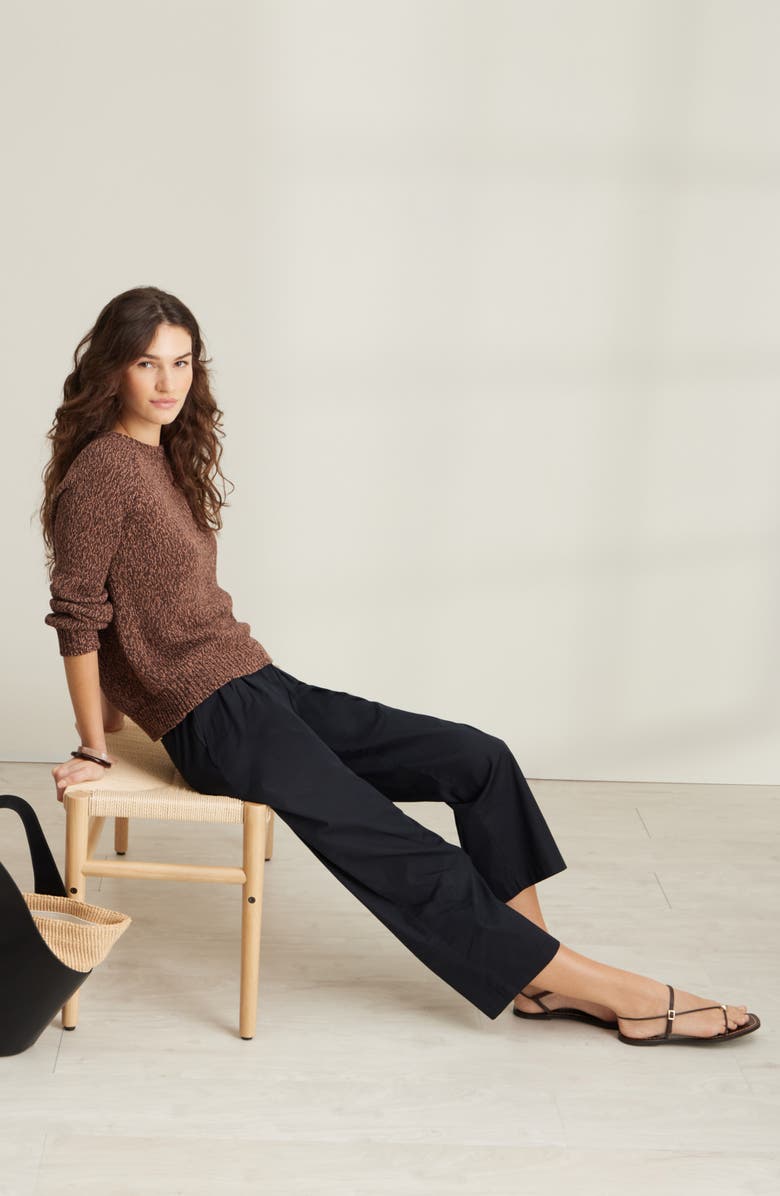 Nordstrom Cotton Poplin Pants, Alternate, color, Black