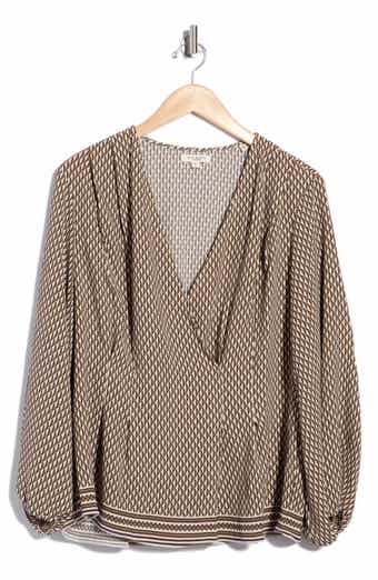 Front Pleat Long Sleeve Top