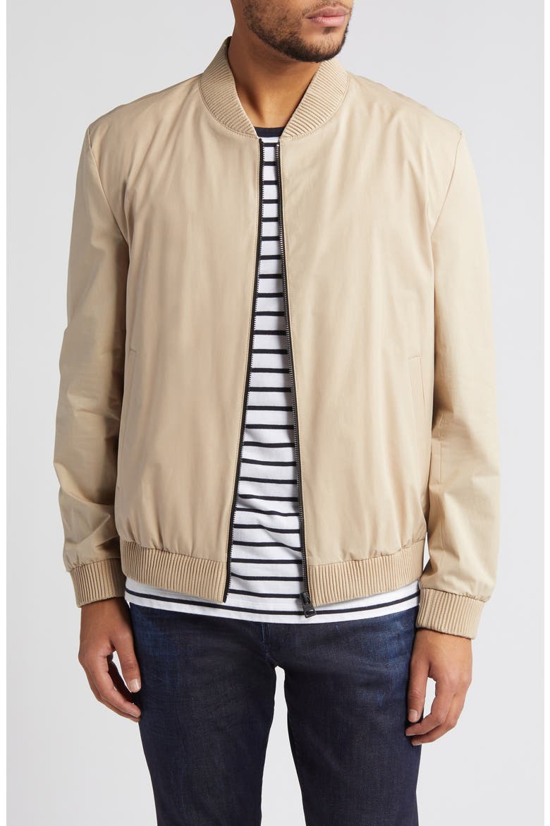 Ukashi Zip Front Stretch Cotton Jacket, Main, color, MEDIUM BEIGE