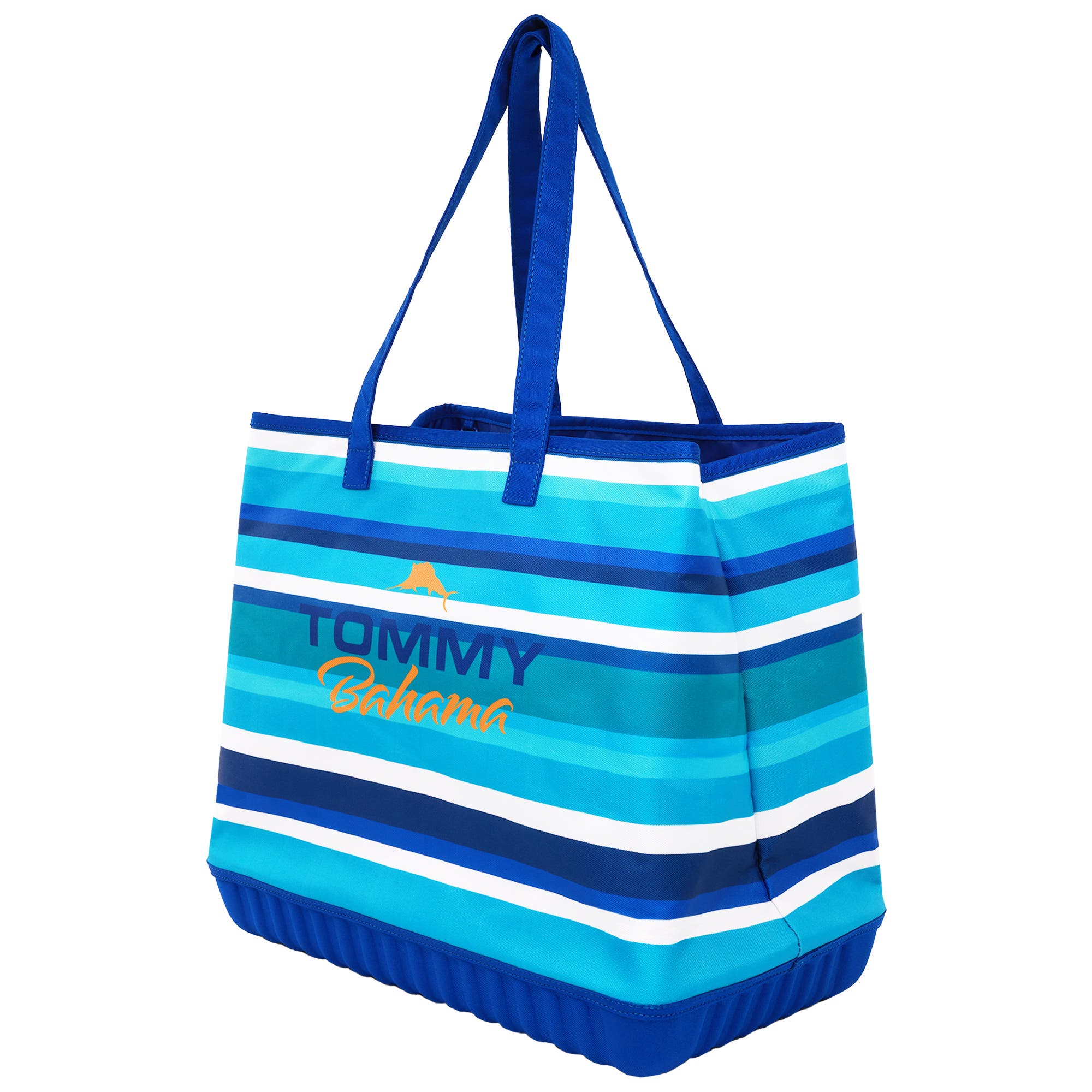 Tommy Bahama Water-Repellent Tote with Pouch Ocean Stripe Print, Alternate, color, Navy
