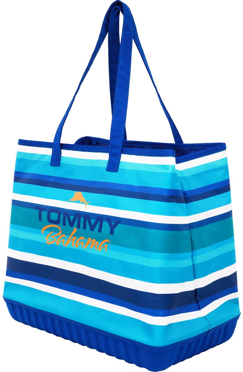 Tommy Bahama Water-Repellent Tote with Pouch Ocean Stripe Print, Alternate, color, Navy