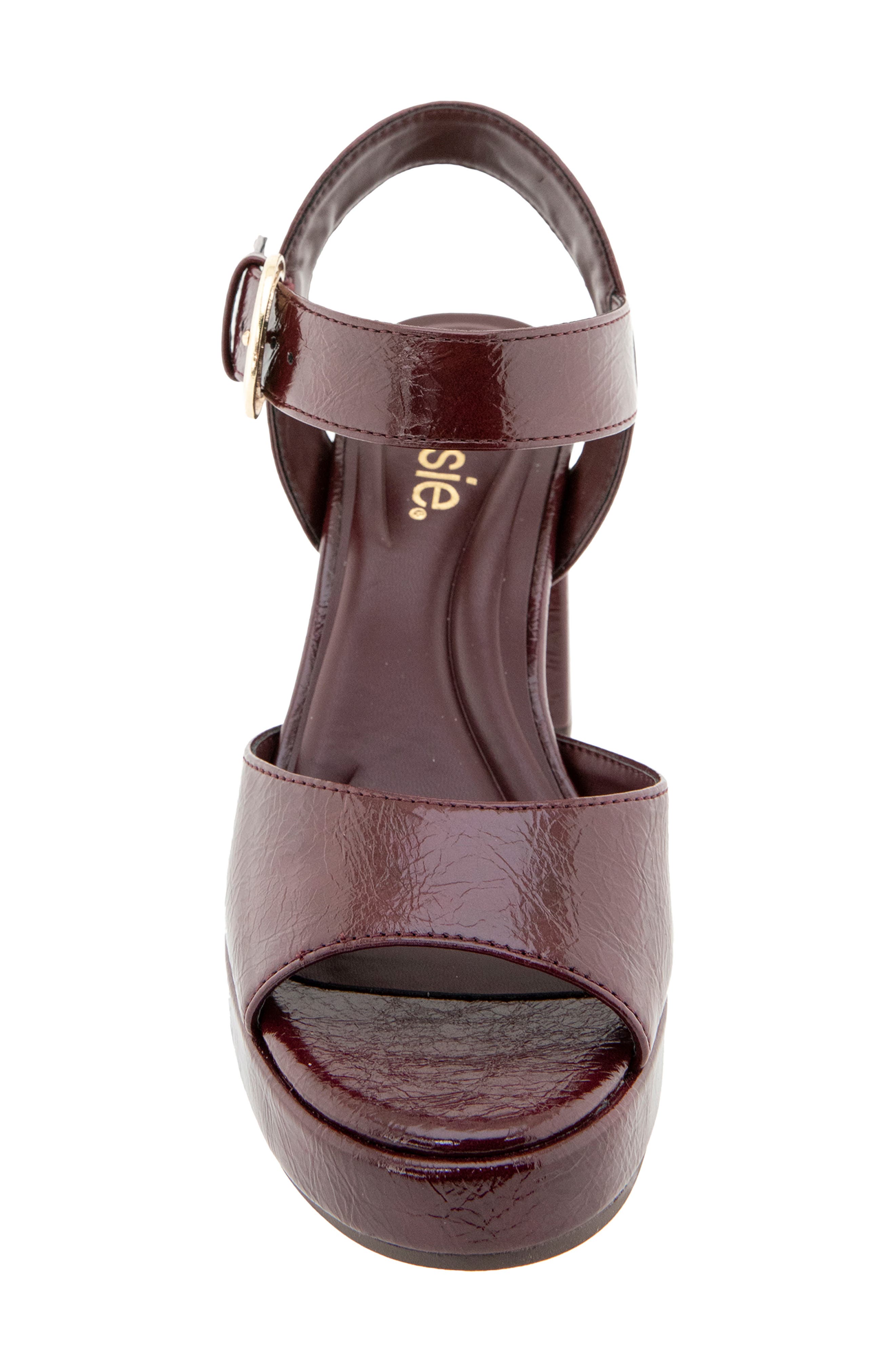 Theresa Faux Leather Platform Sandal, Alternate, color, WINE