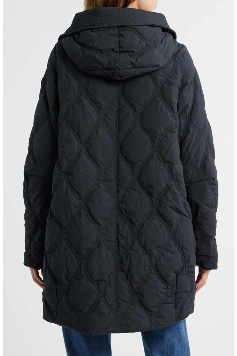 Alessia Quilted Hooded Jacket, Alternate, color, BLACK - NOIR