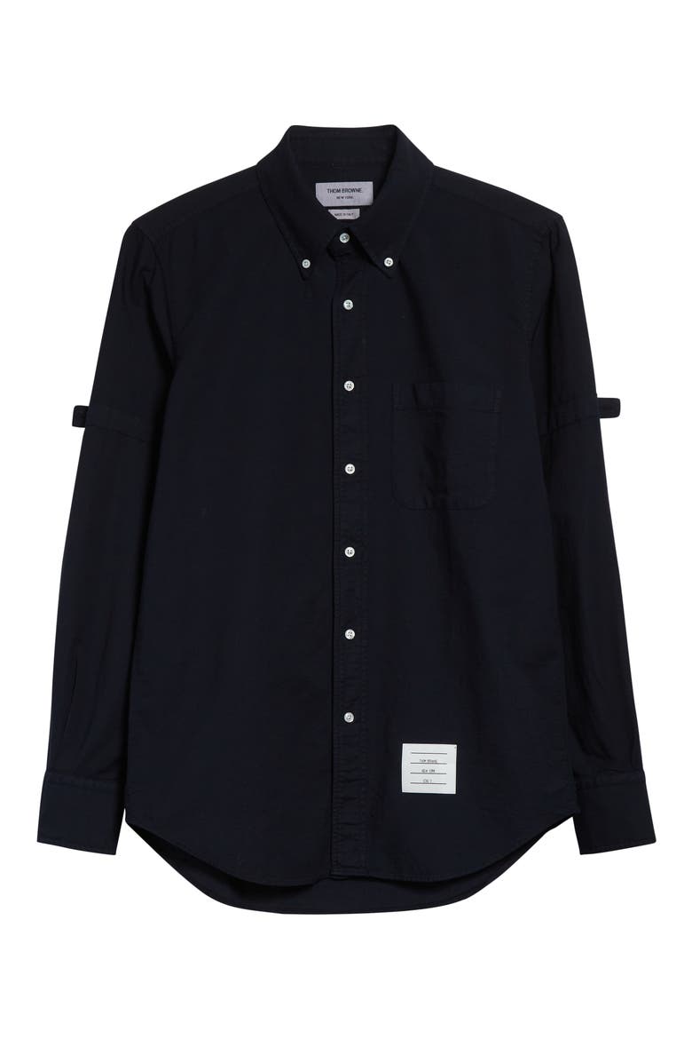 Armband Straight Fit Cotton Poplin Button-Down Shirt, Alternate, color, NAVY