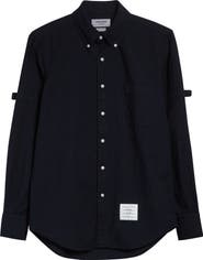 Thom Browne Armband Straight Fit Cotton Poplin Button-Down Shirt