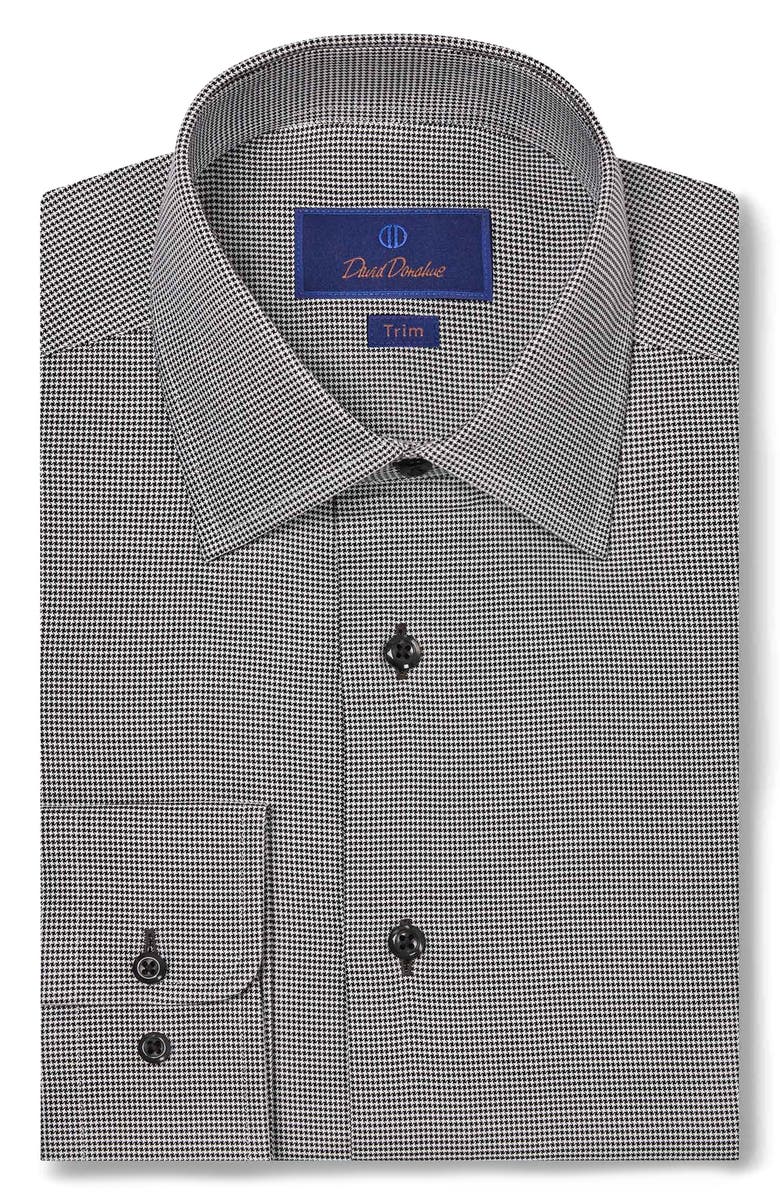 David Donahue Trim Fit Micropattern Cotton Dress Shirt, Main, color, 