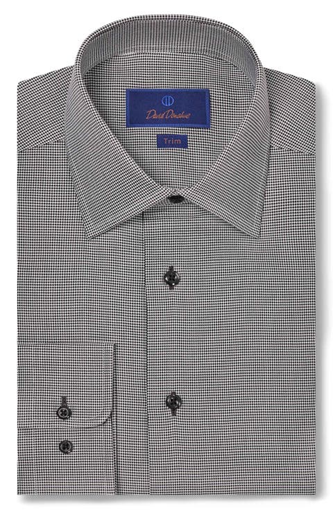Trim Fit Micropattern Cotton Dress Shirt