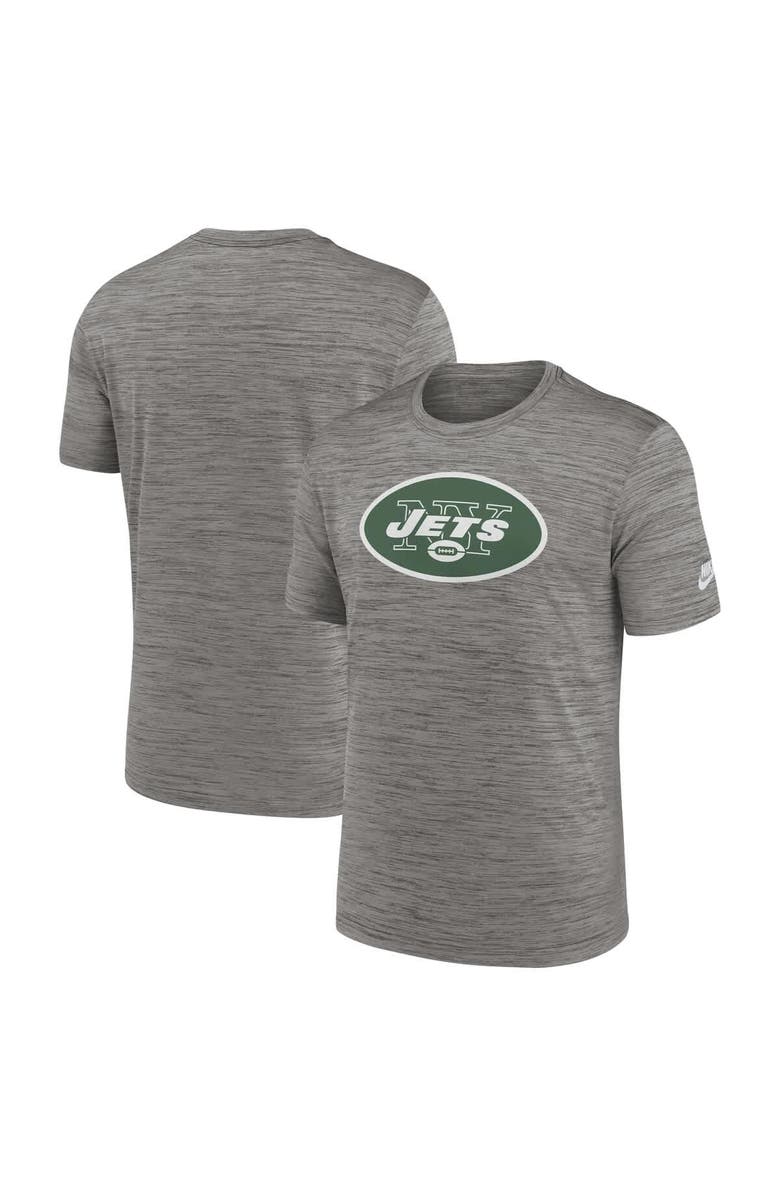Nike Men's Nike Gray New York Jets Sideline Velocity Throwback Logo Performance T-Shirt, Alternate, color, Gray
