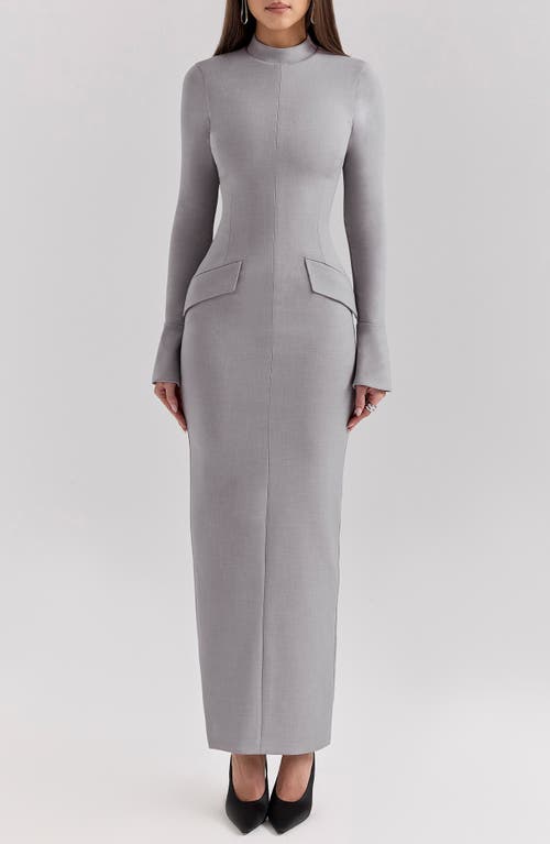 HOUSE OF CB HOUSE OF CB MARIE LOUISE MOCK NECK LONG SLEEVE MAXI DRESS