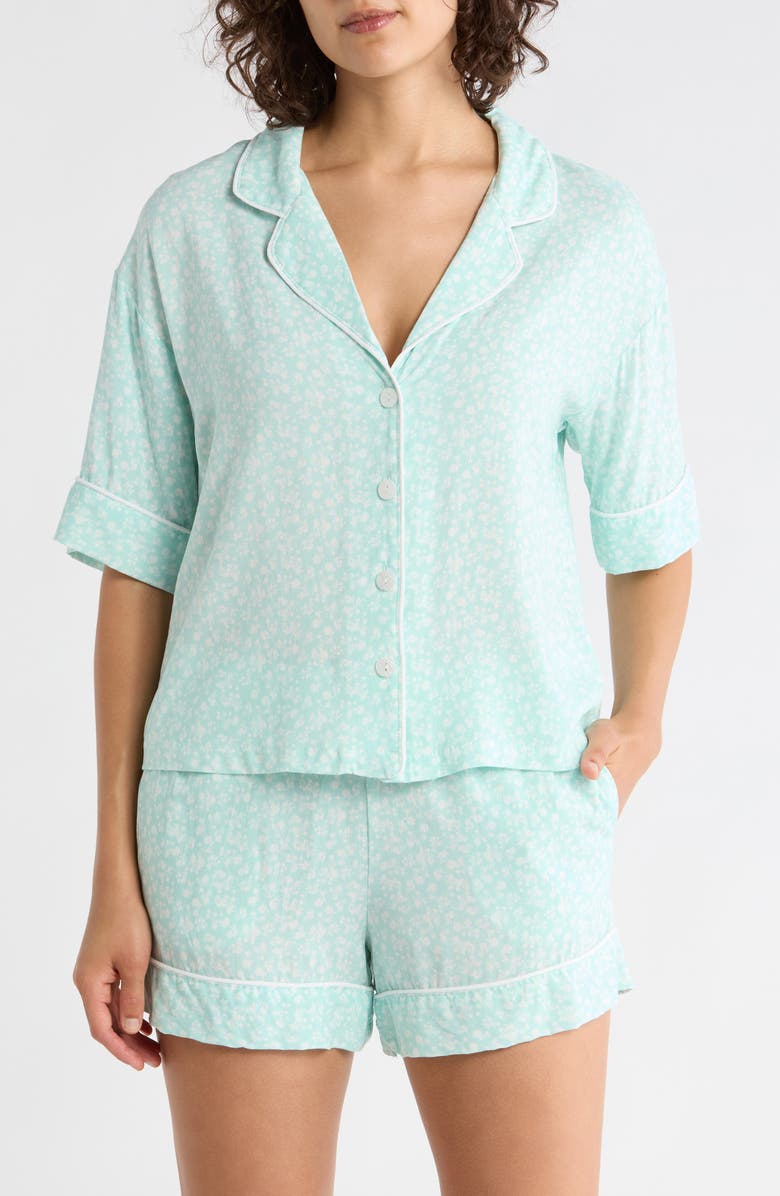 Tart Kine Short Sleeve Pajamas Set, Main, color, Country Disty-Aqua