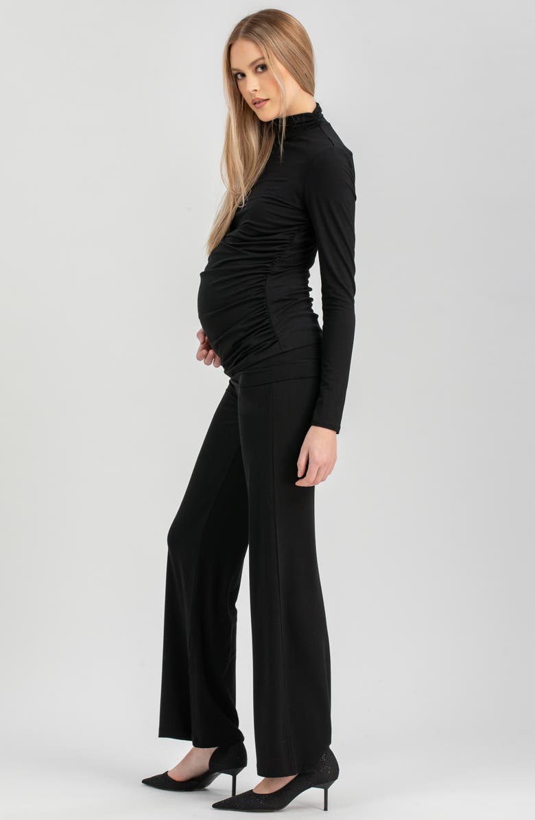 PIETRO BRUNELLI MATERNITY Travis Ruched Waistband Flare Maternity Pants, Alternate, color,