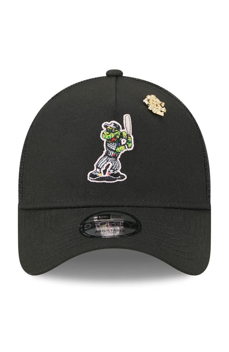 New Era Men's New Era Black Chicago White Sox 2025 Big League Chew A-Frame 9FORTY Adjustable Trucker Hat, Alternate, color, Black