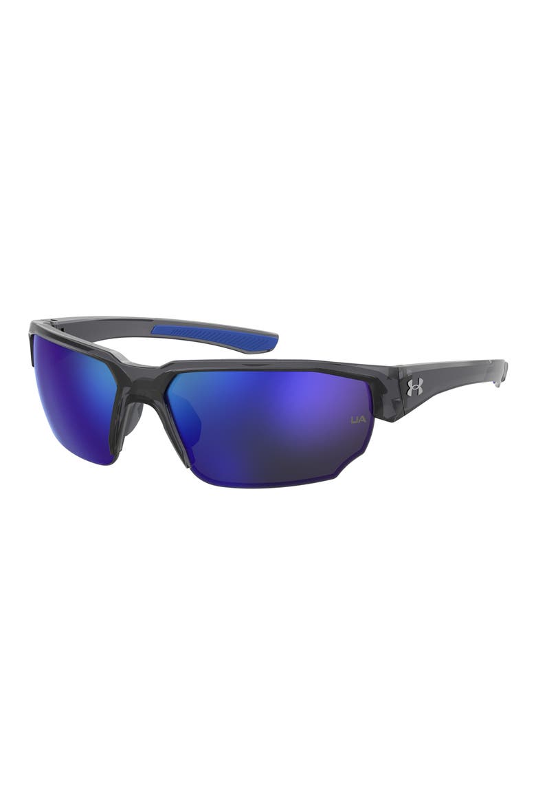 70mm Polarized Oversize Sport Sunglasses, Alternate, color, GREY