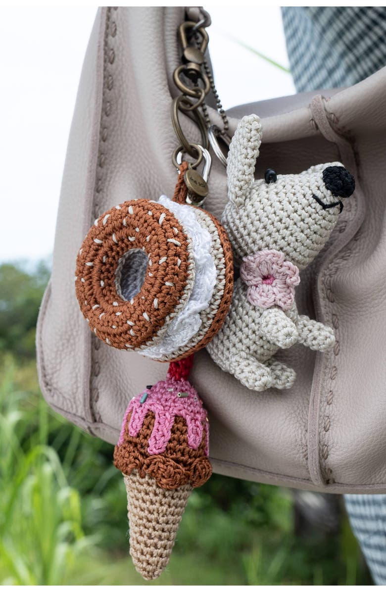 The Sak Yarnicharmz Hand Crochet Dangle - Food, Alternate, color, Bagel