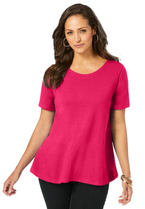 Stretch Cotton Trapeze Tee (Plus)