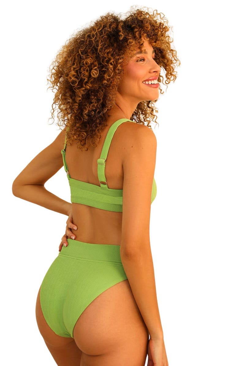 Dippin Daisys Retro High Cut Cheeky Swim Bikini Bottom, Alternate, color, Avocado