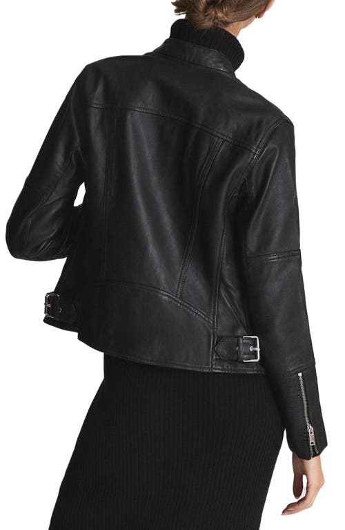 REISS REISS TALLIS LEATHER BIKER JACKET 