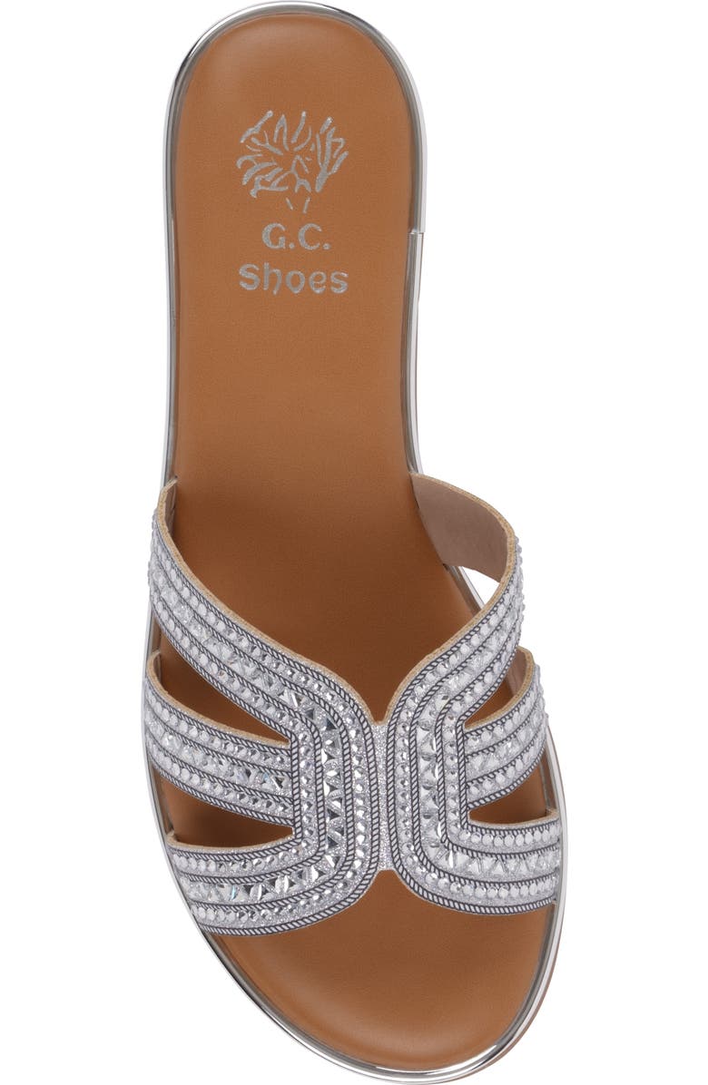 GC SHOES Clara Rhinestone Slide Sandal, Alternate, color, Silver