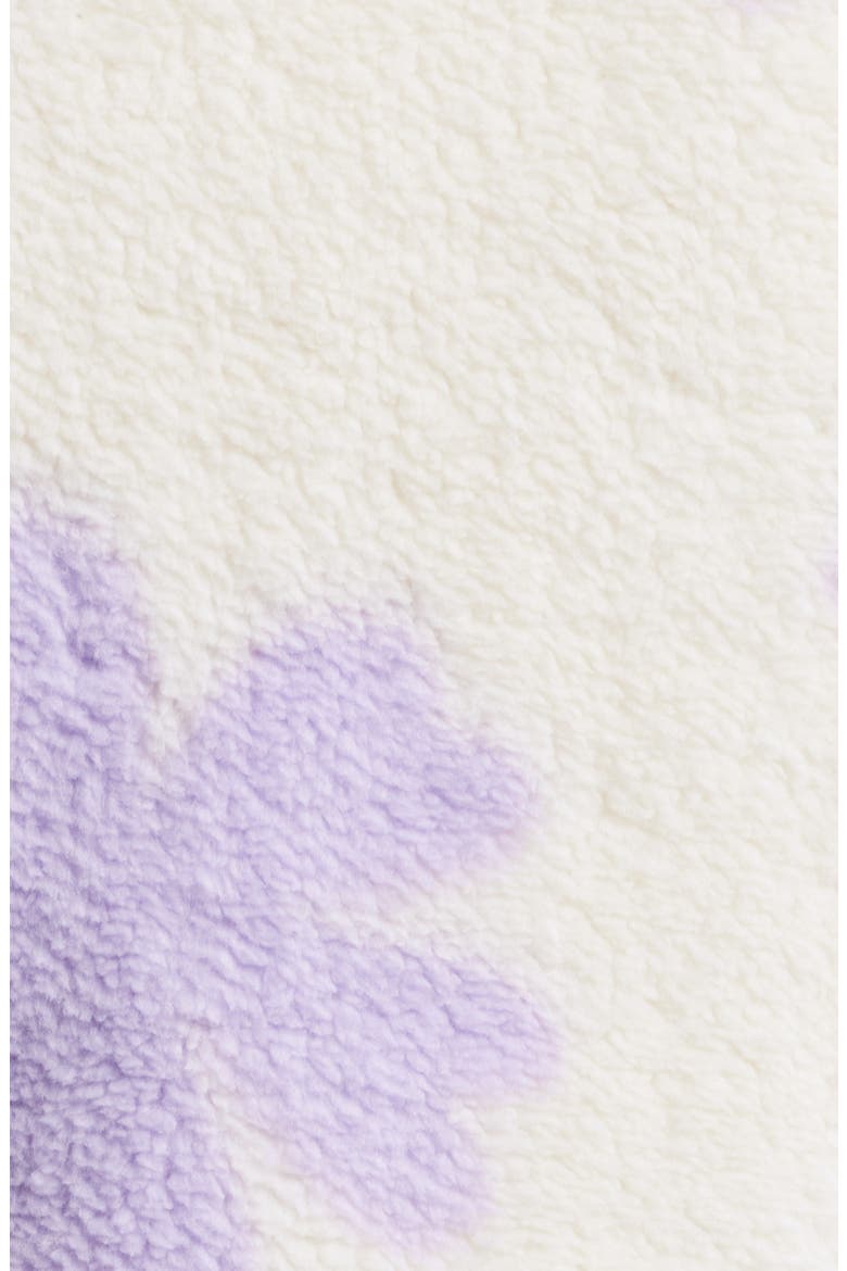 High Pile Fleece Floral Jacket, Alternate, color, LAVENDER CREAM FLORAL