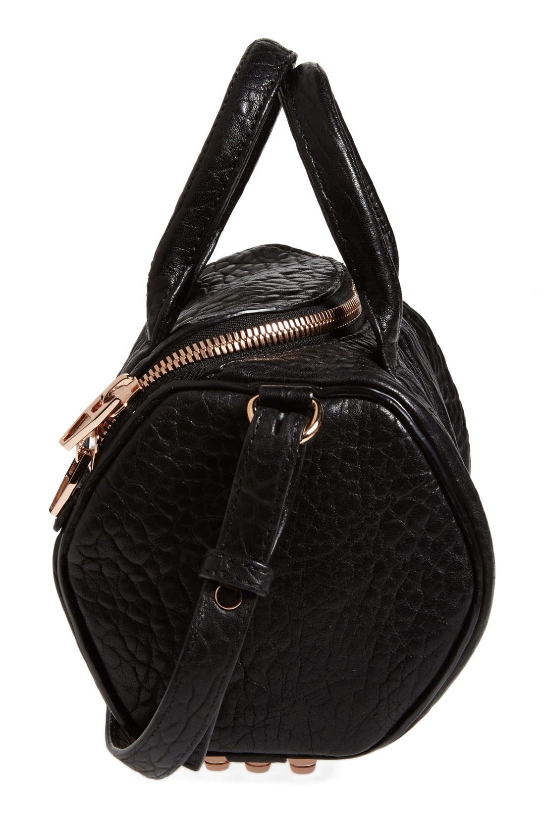 Alexander Wang 'Mini Rockie - Rose Gold' Leather Crossbody Satchel, Alternate, color, 