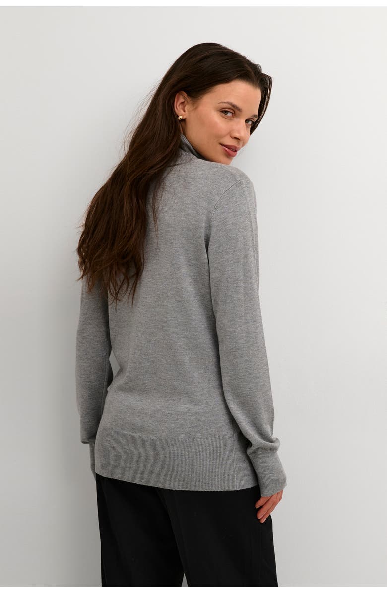 Kaffe Astrid Long Sleeve Roll Neck Pullover, Alternate, color, Grey Melange