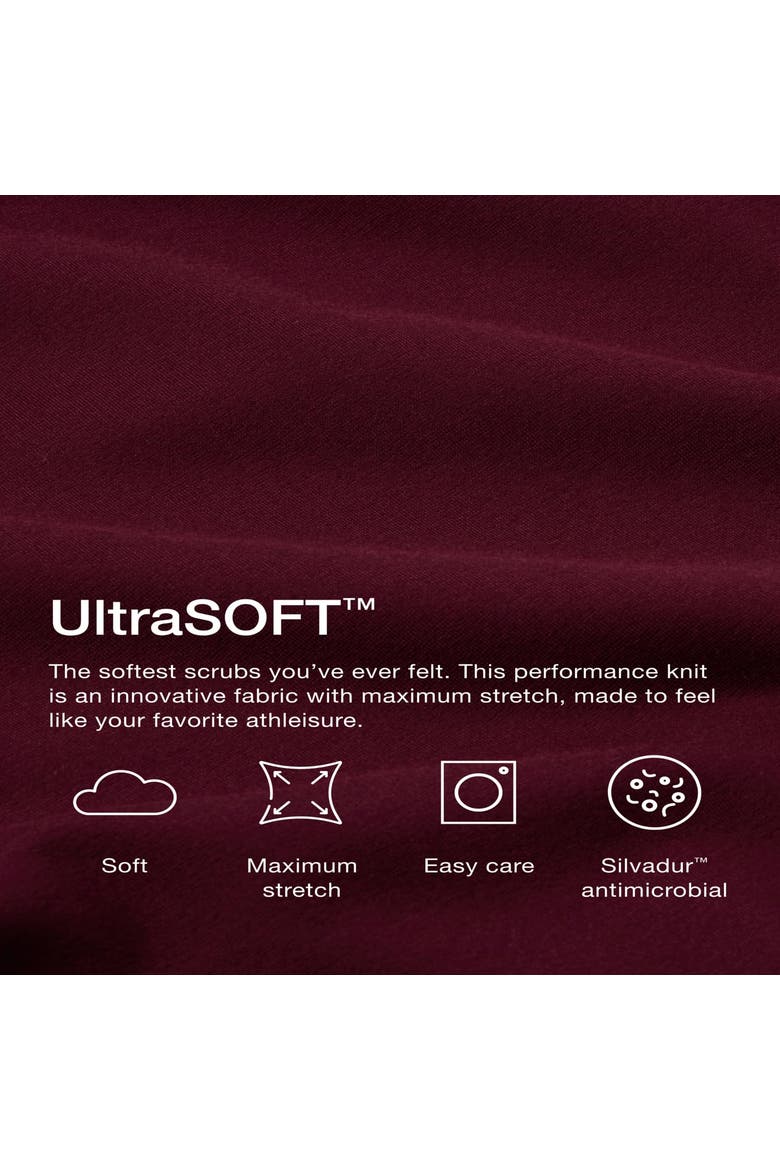 Perri UltraSOFT Women's Yoga Scrub Pant - 5 Pockets Skinny Fit, Alternate, color, Burgundy
