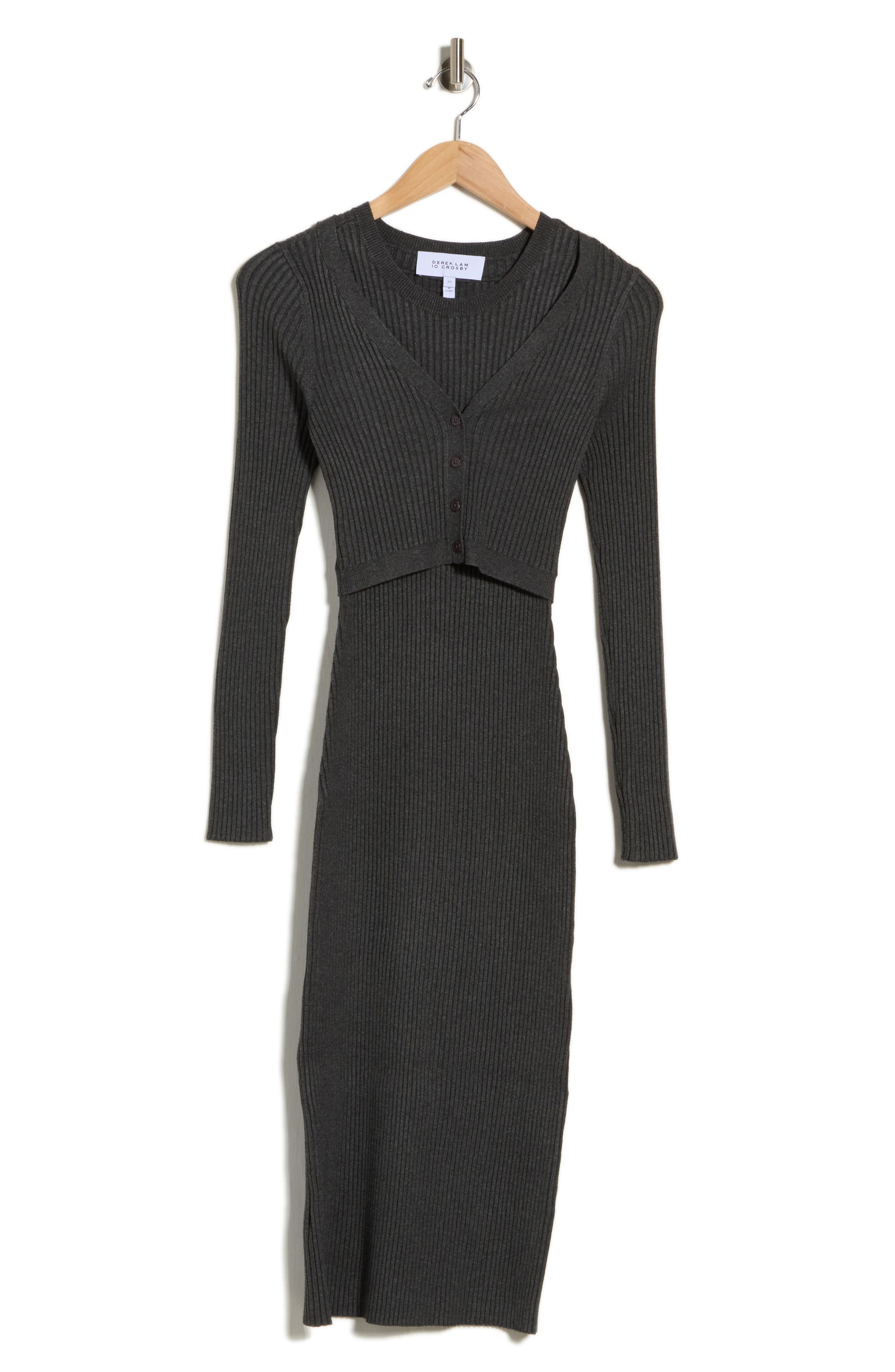 Fable Double Layer Ribbed Sweater Dress