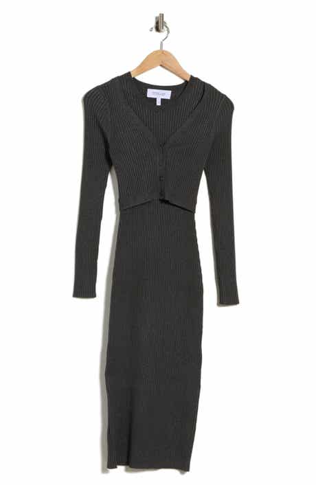 Fable Double Layer Ribbed Sweater Dress