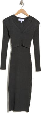 Derek Lam 10 Crosby Fable Double Layer Ribbed Sweater Dress