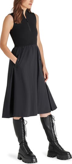 Steve Madden Berlin Sleeveless Half-Zip A-Line Dress | Nordstrom
