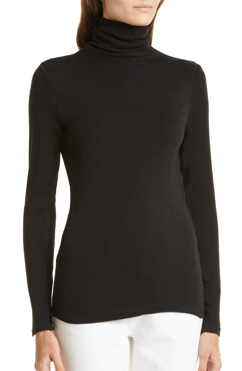 Nordstrom Signature Funnel Neck Knit Top, Alternate, color, Black