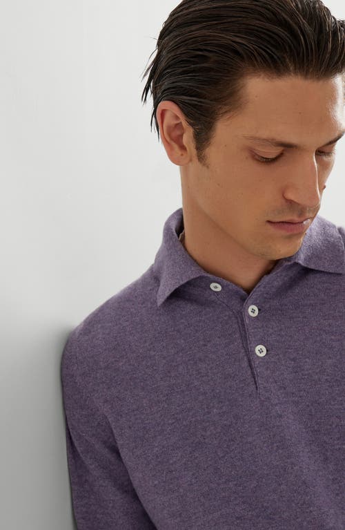 Brunello Cucinelli Cashmere Polo Shirt In Purple
