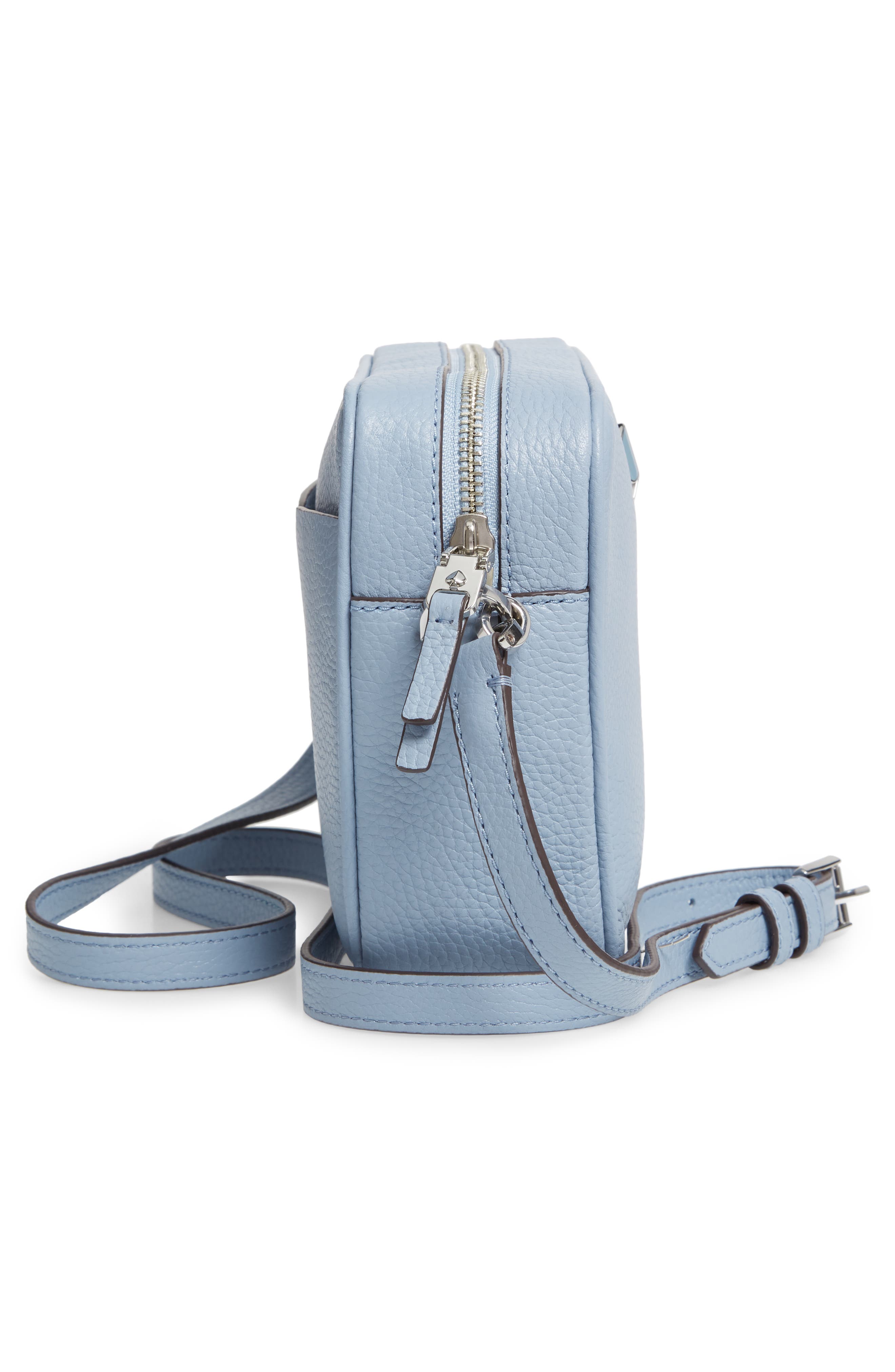 medium polly leather camera bag, Alternate, color, HORIZON BLUE