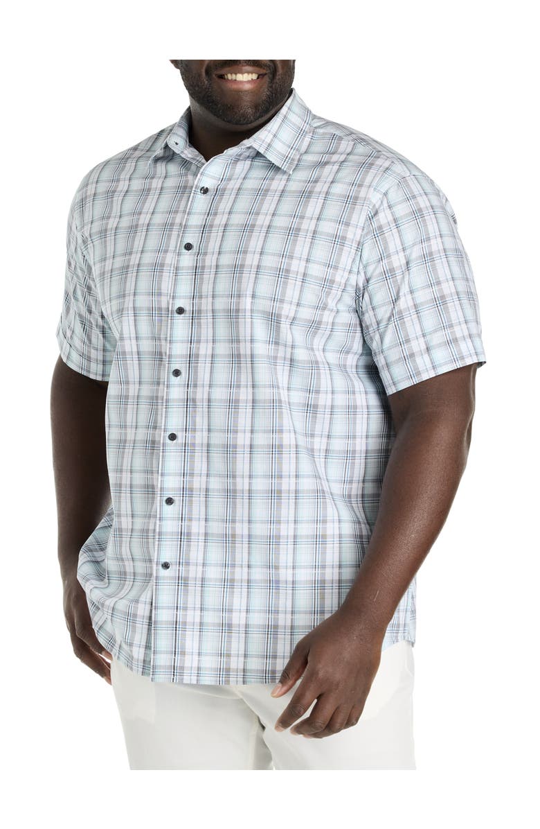 Synrgy by DXL Big & Tall Large Plaid Sport Shirt, Main, color, Grey Blue Multi