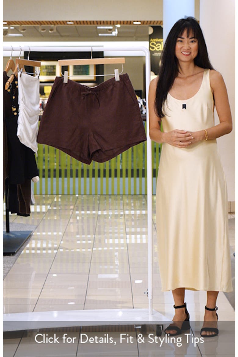 Linen Blend Drawstring Shorts video