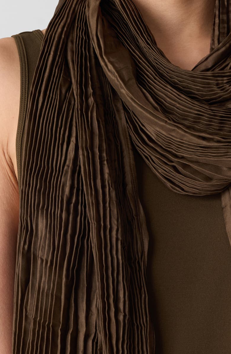 Eileen Fisher Whisper Crushed Silk Scarf, Alternate, color, Brnch