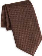 TOM FORD Brown Microhoundstooth Silk Tie