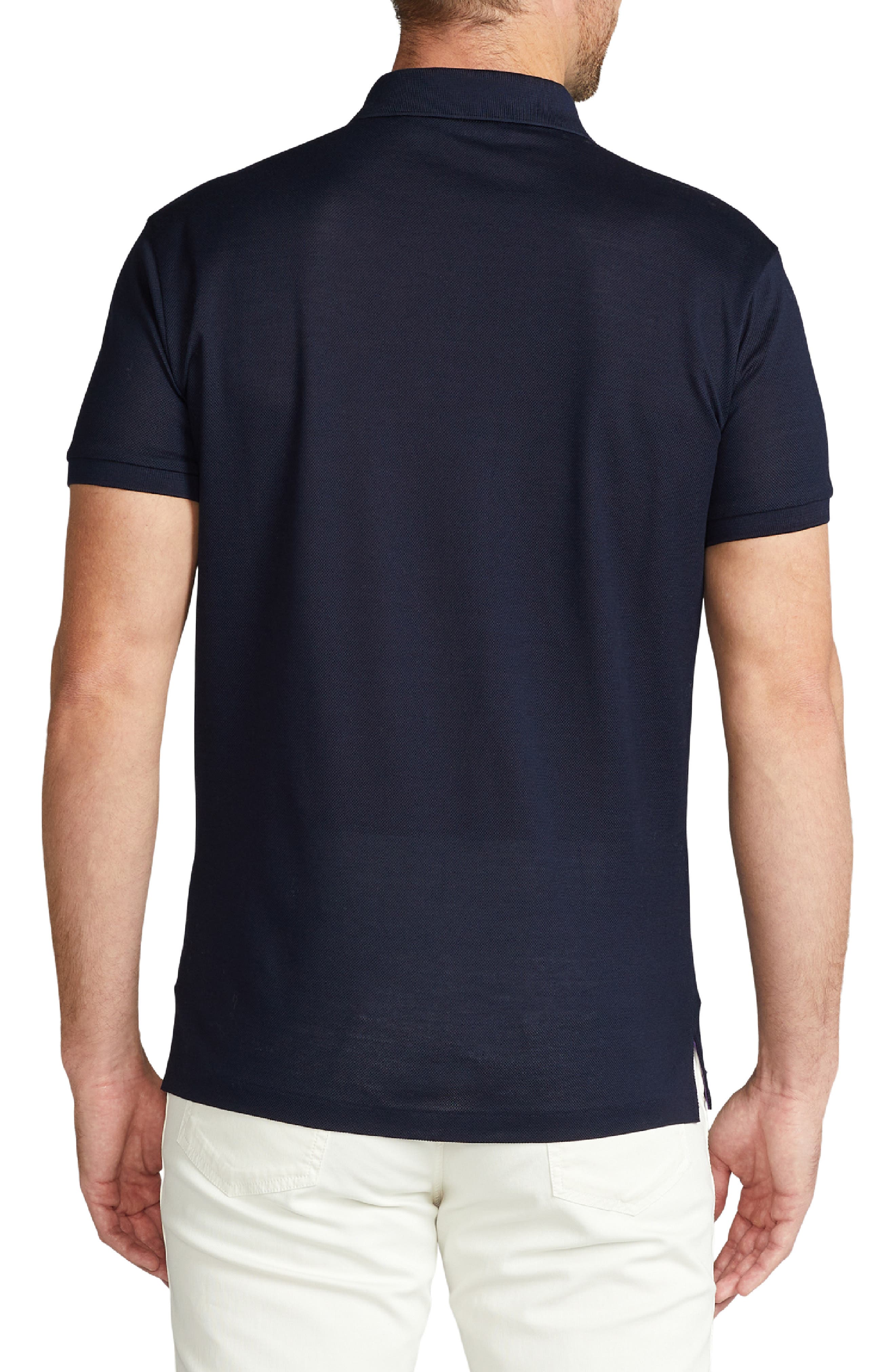 Ralph Lauren Purple Label Slim Fit Logo Embroidered Cotton Piqué