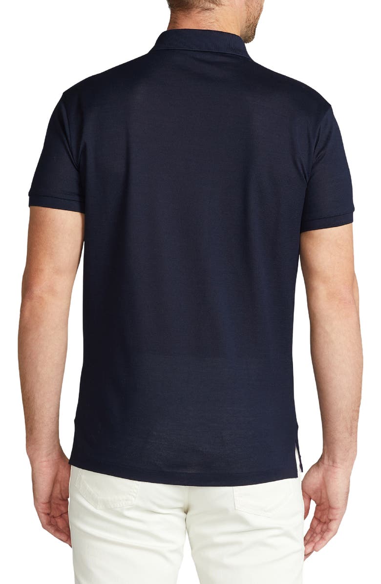 Ralph Lauren Purple Label Slim Fit Logo Embroidered Cotton Piqué Polo, Alternate, color, Classic Chairman Navy