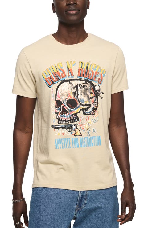 Guns N' Roses Painted Cotton Graphic T-Shirt